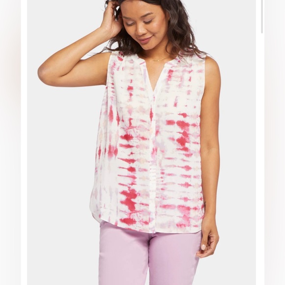 NWOT NYDJ Sleeveless Pintuck Blouse - Picture 5 of 16